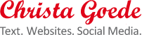 Logo Christa Goede - Text. Websites. Social Media. 