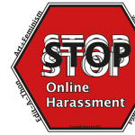 Stop Schild Aufkleber stop online harassment
